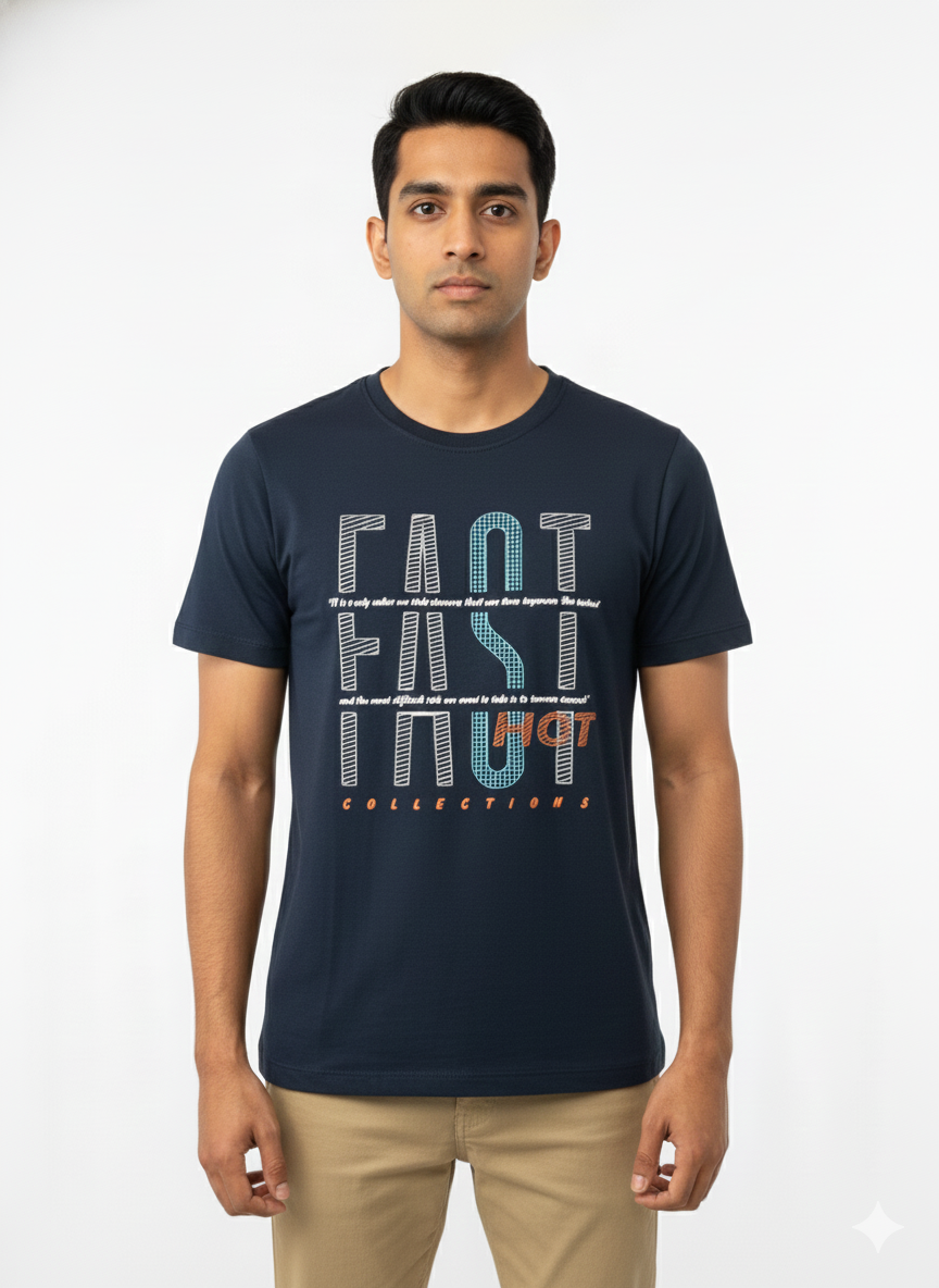 Men’s Maroon Graphic Printed Down Shoulder T-Shirt | Premium Cotton | 220 GSM
