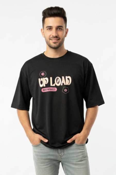 Men’s Maroon Graphic Printed Down Shoulder T-Shirt | Premium Cotton | 220 GSM